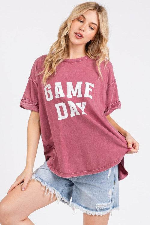 Mittoshop GAME DAY Round Neck Short Sleeve T-Shirt - Big J's Showstoppin' Store